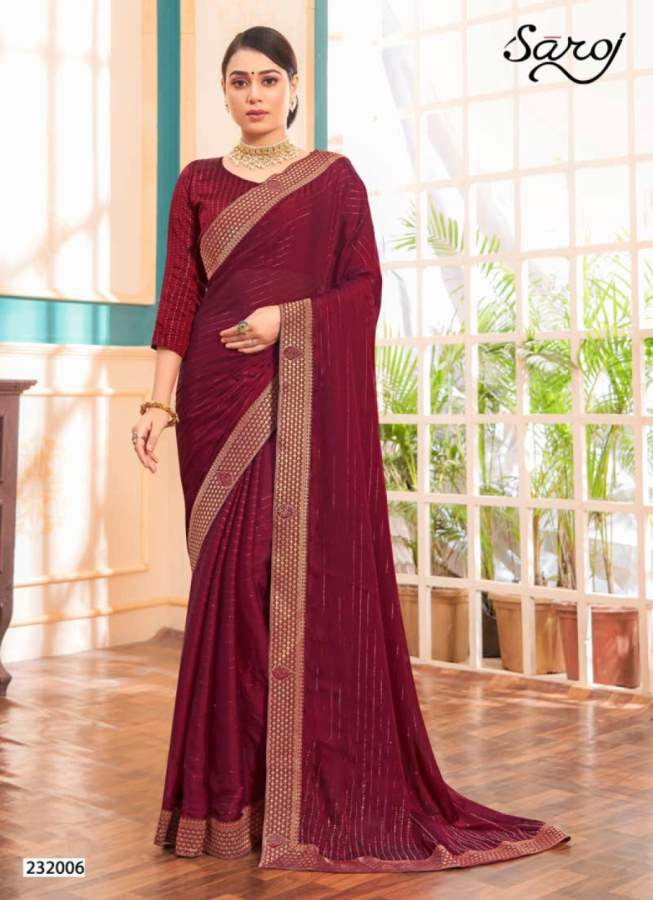 Saroj Prisha Designer Festive Wear Georgette Fancy Border Saree Collection